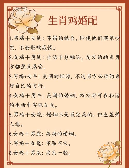 屬雞的婚配表 屬雞的上等婚配生肖