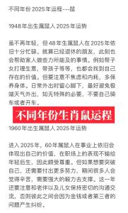 1996年屬鼠在2024年的運程