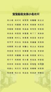 羊年姓何女寶寶好聽名字