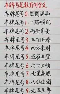 車牌尾號怎么選比較好 大吉大利的車牌號碼