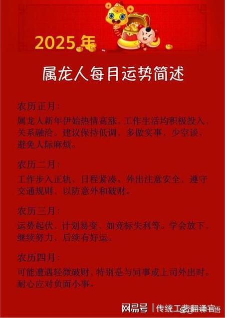 1976年屬龍人每月運程