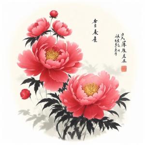 旺桃花的氣運畫 牡丹圖催旺九紫桃花財星