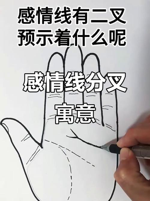 感情線末端分兩叉的人對待感情十分專一！