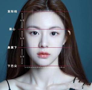 標準美人臉：三庭五眼四高三低
