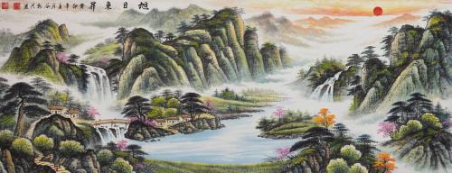 寓意吉祥旺財(cái)?shù)纳剿?旭日東升山水圖可招財(cái)