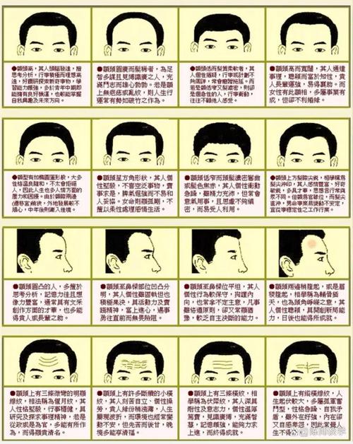 男人額頭面相 男性額頭形狀面相圖解大全