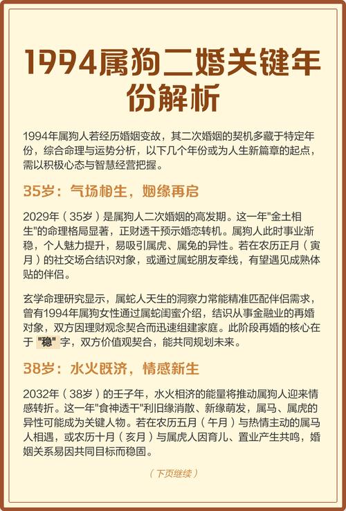 1994屬狗二婚會在哪一年