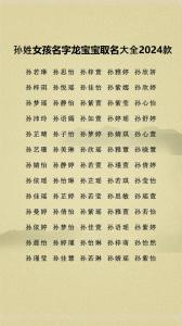 姓孫的女寶寶起名大全