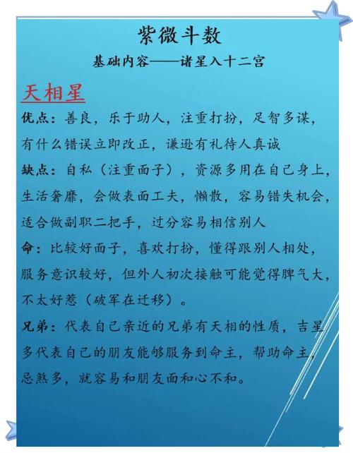 專業命理解說：天同星入十二宮