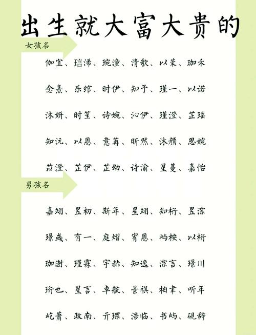 富貴名字的玄機