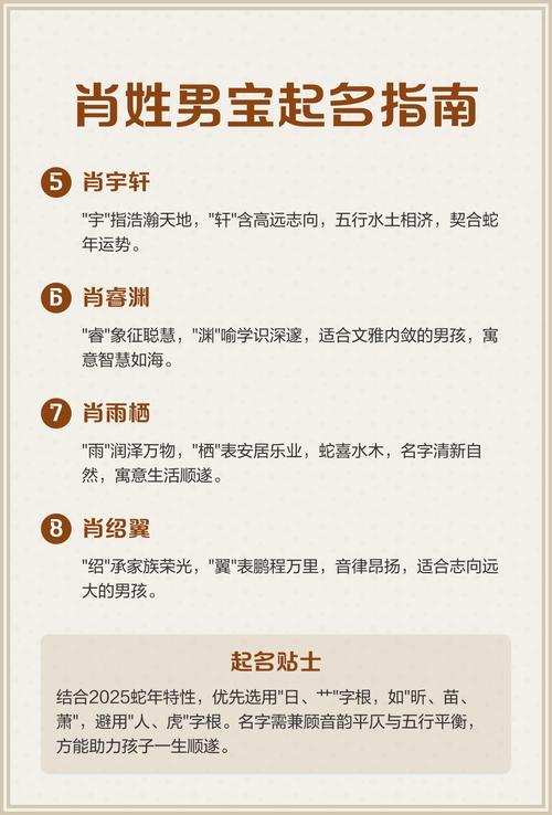 肖姓男寶寶怎么起名