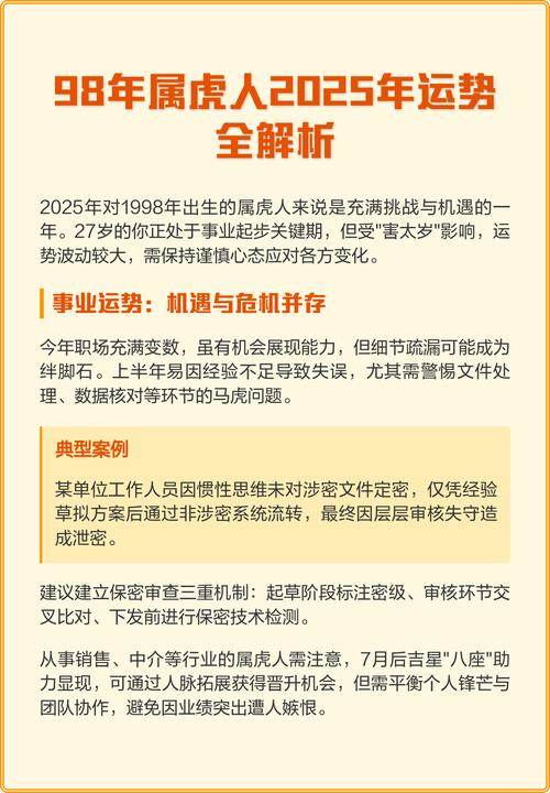 98年屬虎女在2025年的全年運勢及每月運勢 98年屬虎女在2025年的全年運勢