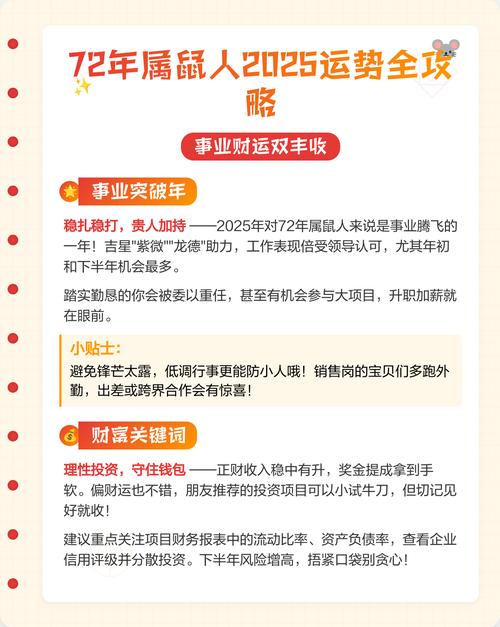 72年屬鼠女在2025年的全年運勢及每月運勢 72年屬鼠女在2025年的全年運勢