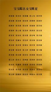 夏姓寶寶獨特的名字