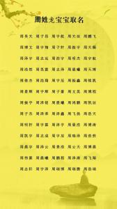周姓男寶寶三字起名大全