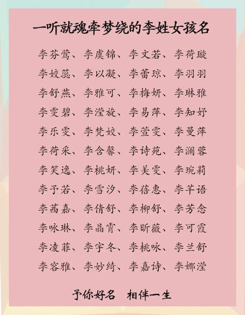 1000個好聽的李姓女孩名字