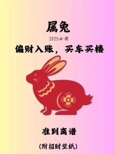 51年屬兔人2025年運勢及運程每月運程 51年屬兔的2025年運勢和財運怎么樣