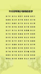 簡單好聽的陳姓男孩名字