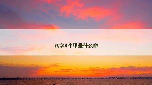 八字4個甲是什么命