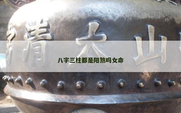八字三柱都是陽(yáng)煞嗎女命