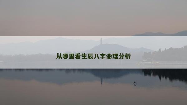 從哪里看生辰八字命理分析