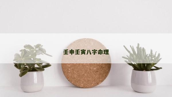 壬申壬寅八字命理