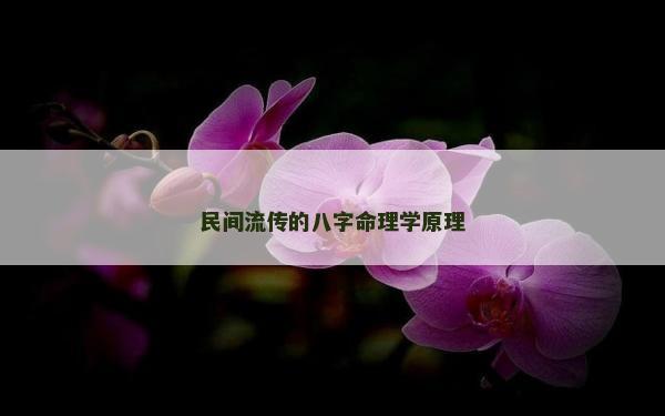 民間流傳的八字命理學原理