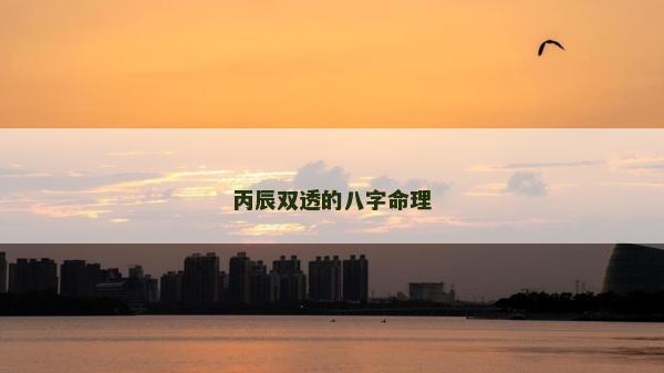 丙辰雙透的八字命理