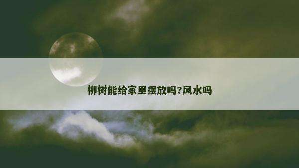柳樹(shù)能給家里擺放嗎?風(fēng)水嗎 柳樹(shù)能給家里擺放嗎?風(fēng)水嗎
