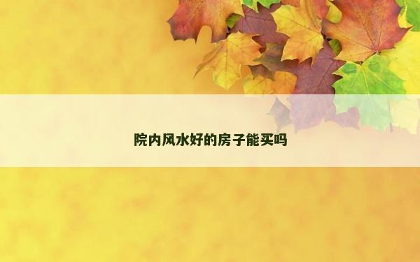 院內(nèi)風(fēng)水好的房子能買嗎 院內(nèi)風(fēng)水好的房子能買嗎