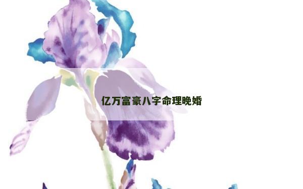 億萬富豪八字命理晚婚