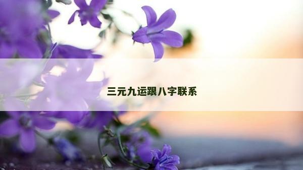 三元九運跟八字聯系
