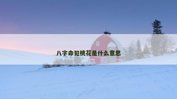 八字命犯桃花是什么意思