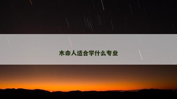 木命人適合學什么專業