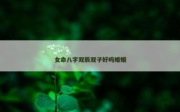 女命八字雙辰雙子好嗎婚姻