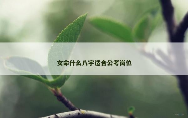 女命什么八字適合公考崗位