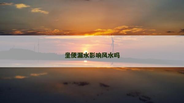 坐便漏水影響風水嗎