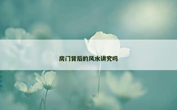 房門背后的風水講究嗎