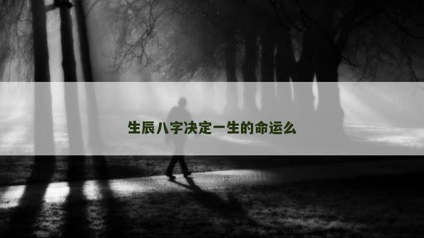 生辰八字決定一生的命運么