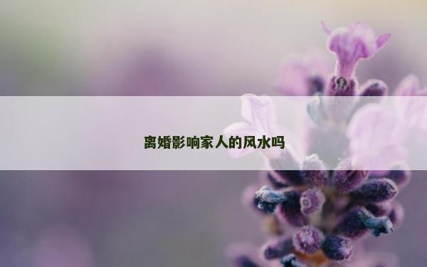 離婚影響家人的風水嗎