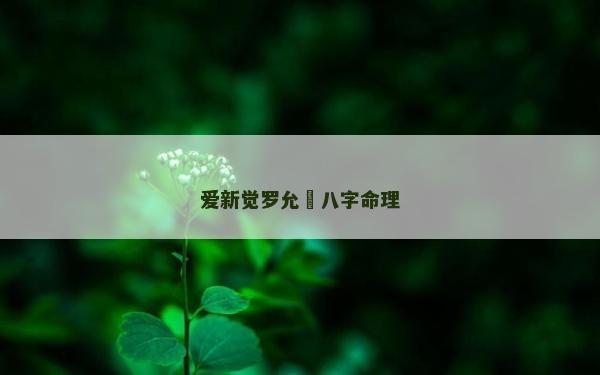 愛新覺羅允禟八字命理