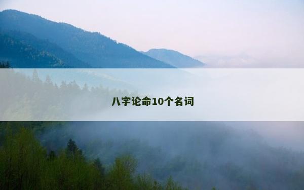 八字論命10個名詞