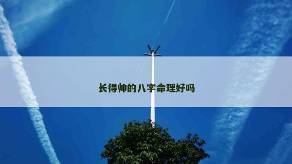 長得帥的八字命理好嗎