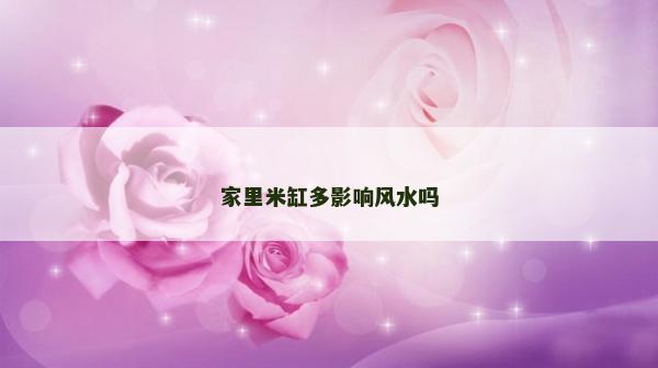家里米缸多影響風水嗎