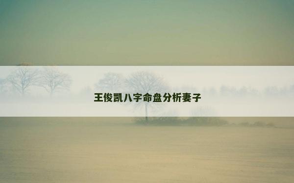 王俊凱八字命盤分析妻子