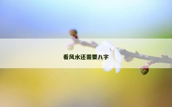 看風(fēng)水還需要八字