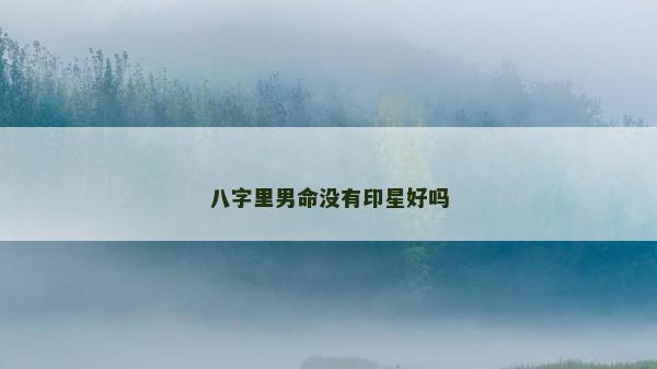 八字里男命沒有印星好嗎
