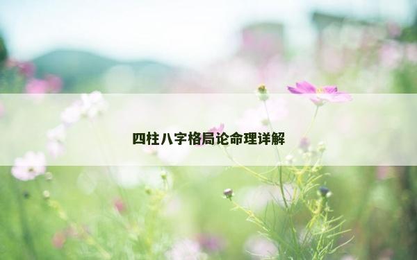 四柱八字格局論命理詳解