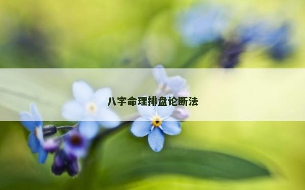 八字命理排盤論斷法