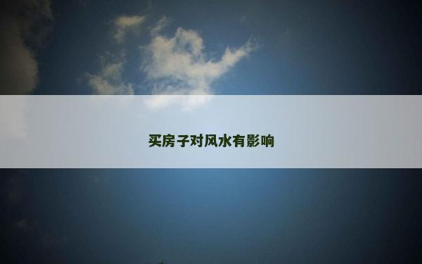 買房子對風水有影響